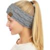 imageCC Soft Stretch Winter Warm Cable Knit Fuzzy Lined Ear Warmer HeadbandSequin Light Melange Gray