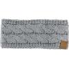 imageCC Soft Stretch Winter Warm Cable Knit Fuzzy Lined Ear Warmer HeadbandSequin Light Melange Gray