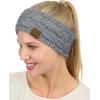 imageCC Soft Stretch Winter Warm Cable Knit Fuzzy Lined Ear Warmer HeadbandSequin Light Melange Gray