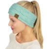 imageCC Soft Stretch Winter Warm Cable Knit Fuzzy Lined Ear Warmer HeadbandSequin Mint