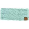 imageCC Soft Stretch Winter Warm Cable Knit Fuzzy Lined Ear Warmer HeadbandSequin Mint