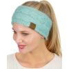 imageCC Soft Stretch Winter Warm Cable Knit Fuzzy Lined Ear Warmer HeadbandSequin Mint