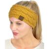 imageCC Soft Stretch Winter Warm Cable Knit Fuzzy Lined Ear Warmer HeadbandSequin Mustard