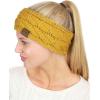 imageCC Soft Stretch Winter Warm Cable Knit Fuzzy Lined Ear Warmer HeadbandSequin Mustard