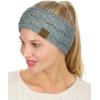 imageCC Soft Stretch Winter Warm Cable Knit Fuzzy Lined Ear Warmer HeadbandSequin Natural Gray