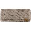 imageCC Soft Stretch Winter Warm Cable Knit Fuzzy Lined Ear Warmer HeadbandSequin Taupe