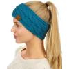 imageCC Soft Stretch Winter Warm Cable Knit Fuzzy Lined Ear Warmer HeadbandTeal