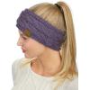 imageCC Soft Stretch Winter Warm Cable Knit Fuzzy Lined Ear Warmer HeadbandViolet