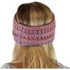 imageCC Soft Stretch Winter Warm Cable Knit Fuzzy Lined Ear Warmer HeadbandViolet Mix