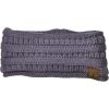 imageCC Soft Stretch Winter Warm Cable Knit Fuzzy Lined Ear Warmer HeadbandViolet Ribbed