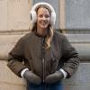 imageCC Soft Winter Warm Adjustable Headband Ear Warmer EarmuffsSmooth Furry BlackIvory