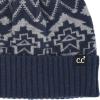 imageCC South Western Beanie for Women Unisex  Stretchable Soft Warm Knit Winter Skully HatNavy