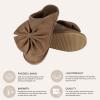 imageCC Suede Faux Fur Lined House IndoorOutdoor Slippers SlipOn for WomenBow Brown