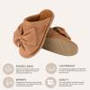 imageCC Suede Faux Fur Lined House IndoorOutdoor Slippers SlipOn for WomenBow Camel