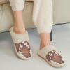 imageCC Suede Faux Fur Lined House IndoorOutdoor Slippers SlipOn for WomenCow Print Beige