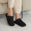 imageCC Suede Faux Fur Lined House IndoorOutdoor Slippers SlipOn for WomenSherpa Black