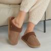 imageCC Suede Faux Fur Lined House IndoorOutdoor Slippers SlipOn for WomenSherpa Brown