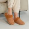 imageCC Suede Faux Fur Lined House IndoorOutdoor Slippers SlipOn for WomenSherpa Camel