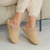 imageCC Suede Faux Fur Lined House IndoorOutdoor Slippers SlipOn for WomenSherpa Dkbeige
