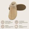 imageCC Suede Faux Fur Lined House IndoorOutdoor Slippers SlipOn for WomenSherpa Dkbeige