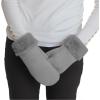 imageCC Suede Mitten With Faux Fur Cuff For WomenDark Grey
