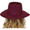 imageCC Teardrop Dent Wool Wide Brim Panama Fedora Hat with Band AccentSolid Berry