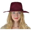 imageCC Teardrop Dent Wool Wide Brim Panama Fedora Hat with Band AccentSolid Berry