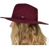 imageCC Teardrop Dent Wool Wide Brim Panama Fedora Hat with Band AccentSolid Berry