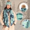 imageCC Tie Dye Multi Color Knit Pom Beanie with Faux Fur Pom and Matching Scarf Set Winter Accessories for WomenAntique MossWild Ginger