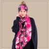 imageCC Tie Dye Multi Color Knit Pom Beanie with Faux Fur Pom and Matching Scarf Set Winter Accessories for WomenBlackHot Pink