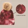 imageCC Tie Dye Multi Color Knit Pom Beanie with Faux Fur Pom and Matching Scarf Set Winter Accessories for WomenBrownWild Ginger