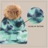 imageCC Tie Dye Multi Color Knit Pom Beanie with Faux Fur Pom and Matching Scarf Set Winter Accessories for WomenDeep TealSea Green