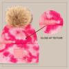 imageCC Tie Dye Multi Color Knit Pom Beanie with Faux Fur Pom and Matching Scarf Set Winter Accessories for WomenFuchsiaPink
