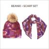 imageCC Tie Dye Multi Color Knit Pom Beanie with Faux Fur Pom and Matching Scarf Set Winter Accessories for WomenIrisWild Ginger