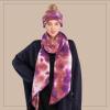 imageCC Tie Dye Multi Color Knit Pom Beanie with Faux Fur Pom and Matching Scarf Set Winter Accessories for WomenIrisWild Ginger