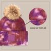 imageCC Tie Dye Multi Color Knit Pom Beanie with Faux Fur Pom and Matching Scarf Set Winter Accessories for WomenIrisWild Ginger