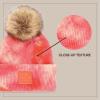 imageCC Tie Dye Multi Color Knit Pom Beanie with Faux Fur Pom and Matching Scarf Set Winter Accessories for WomenOrangePeach