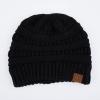 imageCC Trendy Warm Chunky Soft Stretch Cable Knit Beanie SkullyBlack