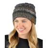 imageCC Trendy Warm Chunky Soft Stretch Cable Knit Beanie SkullyBlackGray Blend