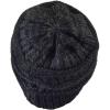 imageCC Trendy Warm Chunky Soft Stretch Cable Knit Beanie SkullyBlackGray Multi
