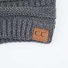 imageCC Trendy Warm Chunky Soft Stretch Cable Knit Beanie SkullyCharcoal