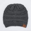 imageCC Trendy Warm Chunky Soft Stretch Cable Knit Beanie SkullyCharcoal