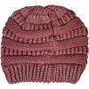 imageCC Trendy Warm Chunky Soft Stretch Cable Knit Beanie SkullyDark Rose Metallic