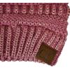 imageCC Trendy Warm Chunky Soft Stretch Cable Knit Beanie SkullyDark Rose Metallic