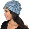 imageCC Trendy Warm Chunky Soft Stretch Cable Knit Beanie SkullyDenim Multi