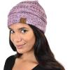 imageCC Trendy Warm Chunky Soft Stretch Cable Knit Beanie SkullyLavender Multi