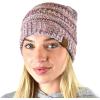imageCC Trendy Warm Chunky Soft Stretch Cable Knit Beanie SkullyMauve Multi