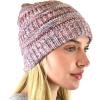 imageCC Trendy Warm Chunky Soft Stretch Cable Knit Beanie SkullyMauve Multi
