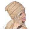 imageCC Trendy Warm Chunky Soft Stretch Cable Knit Beanie SkullyMetallic Gold