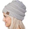 imageCC Trendy Warm Chunky Soft Stretch Cable Knit Beanie SkullyMetallic Silver